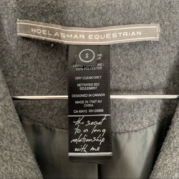 Noel Asmar Womens Size S Melton Wool Blazer Equestrian Jacket Elbow Patches - Picture 4 of 5